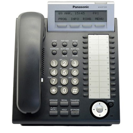 Panasonic KX-DT333ALB 3-Line Digital Corded Speakerphone Refurbished - Front View