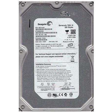 Seagate Barracuda ST3320620AS 320GB 7.2K 3.5" SATA 3Gbs Hard Drive | 3mth Wty