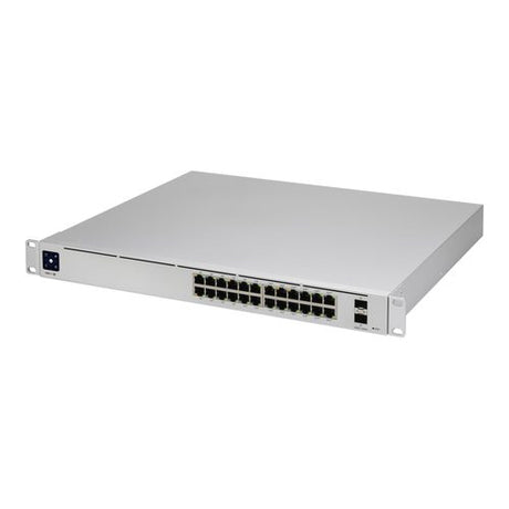 Ubiquiti USW-Pro-24-POE UniFi 24-Port PoE Managed Switch Refurbished Networking - Angled View