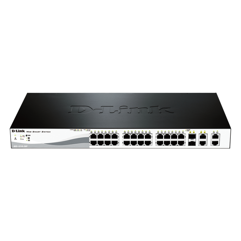 D-Link DES-1210-28P 28-Port PoE Smart Managed Switch front view