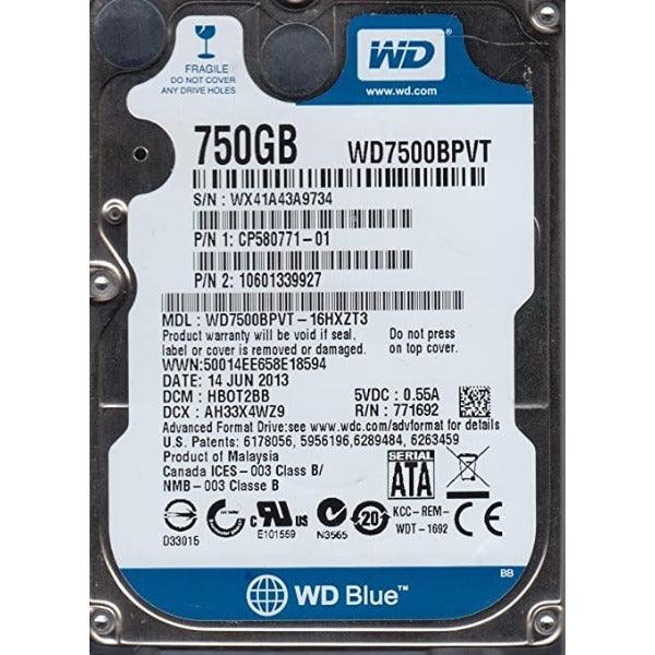 Western Digital Scorpio Blue WD7500BPVT 750GB 5.4K 3Gb/s 2.5" Hard Drive | 3mth Wty