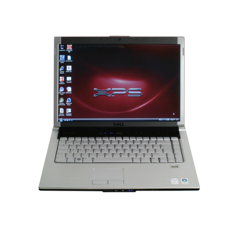 A silver Dell XPS M1530 15.6" laptop with a Core 2 Duo T9300, 4GB RAM, and 160GB HDD is open and powered on, showing the desktop. GeForce 8600M graphics card is included. Ideal for your next eBay listing!.