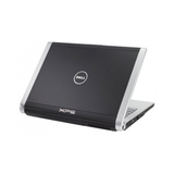 A partially open Dell XPS M1530 15.6" laptop, shown from the back left, with black and silver finish, centered Dell logo on the lid, and XPS branding by the hinge—ideal for your next eBay listing.